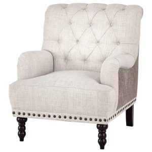 Traditional Accent Chair With Tufted Back And Nailhead Trim  |  Living Room Chairs Living Room Living Room Chairs