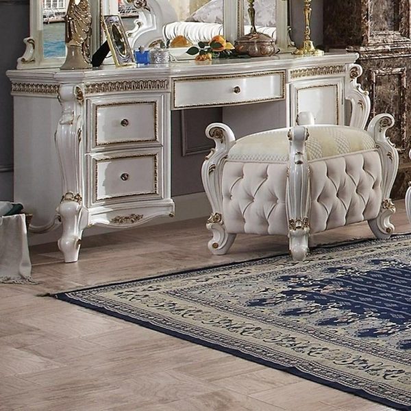 Traditional Antique White Vanity Desk  |  Makeup Vanities Bedroom Makeup Vanities