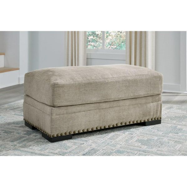 Traditional Chair Ottoman With Nailhead Trim  |  Ottomans Living Room Ottomans