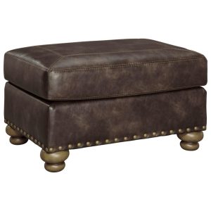 Traditional Ottoman With Nailhead Trim  |  Ottomans Living Room Ottomans