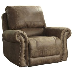 Traditional Rocker Recliner With Rolled Armrests & Nail-Head Trim  |  Recliners Living Room Recliners