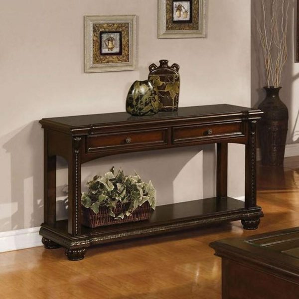 Traditional Sofa Table W/Glass  |  Sofa Tables Living Room Sofa Tables