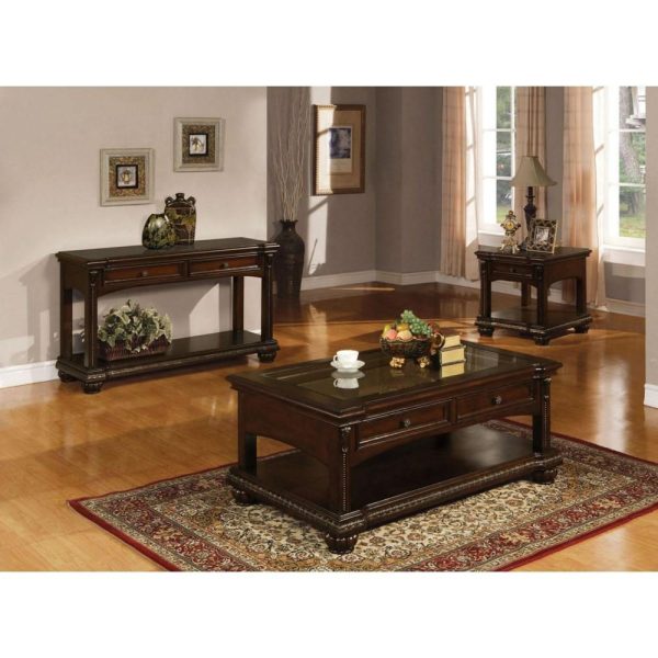 Traditional Sofa Table W/Glass  |  Sofa Tables Living Room Sofa Tables