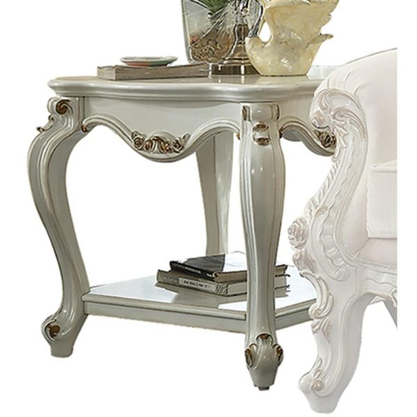 Traditional Square End Table With Ornate Carvings And 1 Shelf  |  End & Side Tables End & Side Tables End & Side Tables