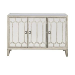 Traditional Three Door Credenza With Fixed Shelves  |  Accent Cabinets Accent Cabinets Accent Cabinets