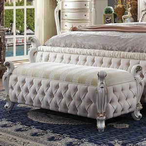 Traditional Tufted Bed Bench In Contrasting Fabrics  |  Benches Benches Benches