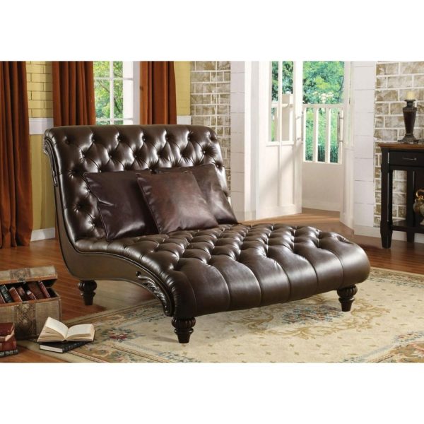 Traditional Tufted Chaise Lounge W/3 Pillows  |  Chaises Chaises Chaises