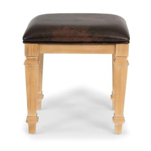 Traditional Vanity Bench With Padded Upholstered Seat  |  Benches Benches Benches