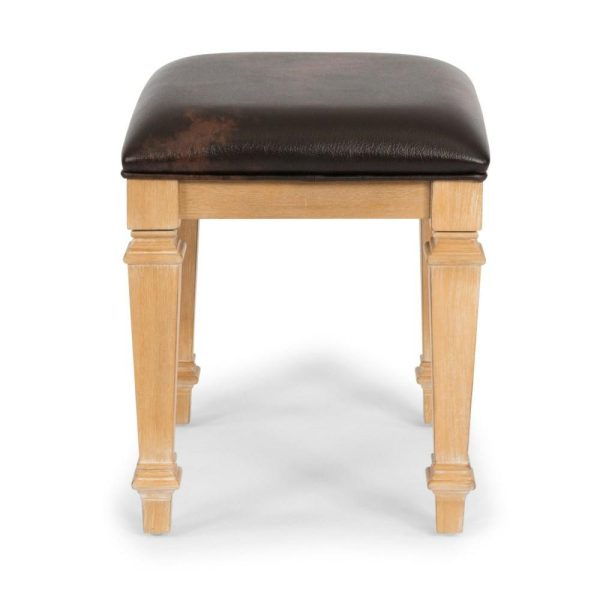 Traditional Vanity Bench With Padded Upholstered Seat  |  Benches Benches Benches