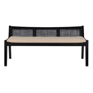 Tranistional Bauer Upholstered Cane Bench  |  Benches Benches Benches