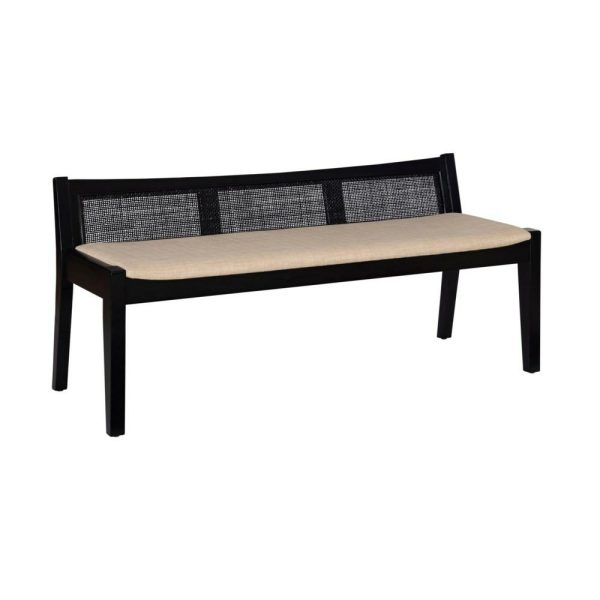 Tranistional Bauer Upholstered Cane Bench  |  Benches Benches Benches