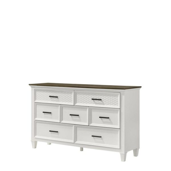 Transitional 7-Drawer Dresser And Mirror  |  Mirrored Dressers Bedroom Mirrored Dressers