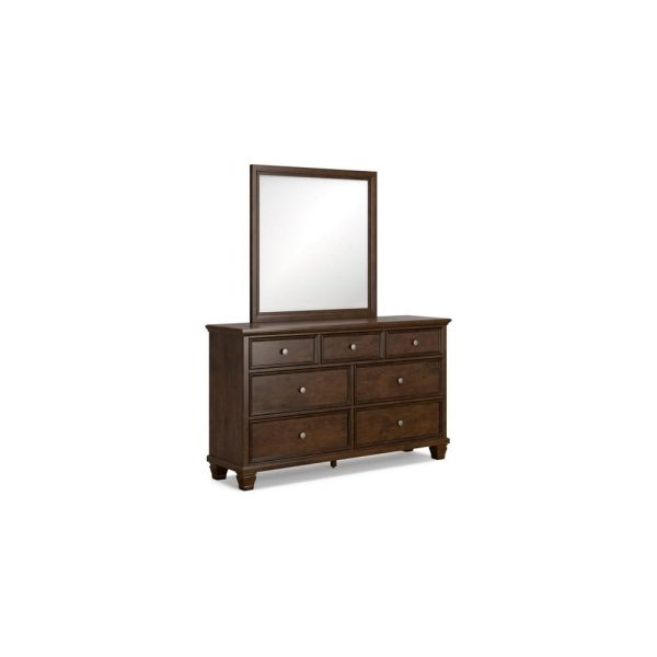 Transitional 7-Drawer Dresser With Mirror  |  Mirrored Dressers Bedroom Mirrored Dressers