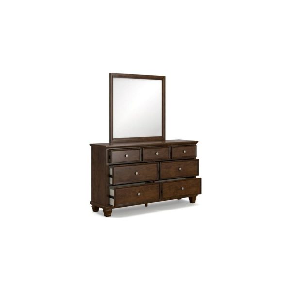 Transitional 7-Drawer Dresser With Mirror  |  Mirrored Dressers Bedroom Mirrored Dressers