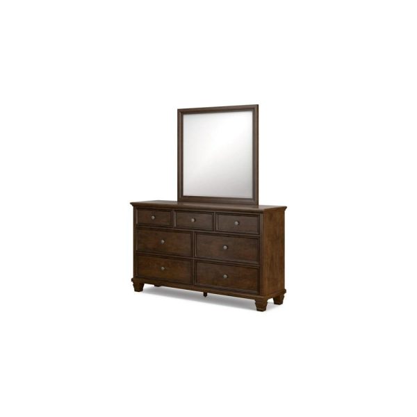 Transitional 7-Drawer Dresser With Mirror  |  Mirrored Dressers Bedroom Mirrored Dressers