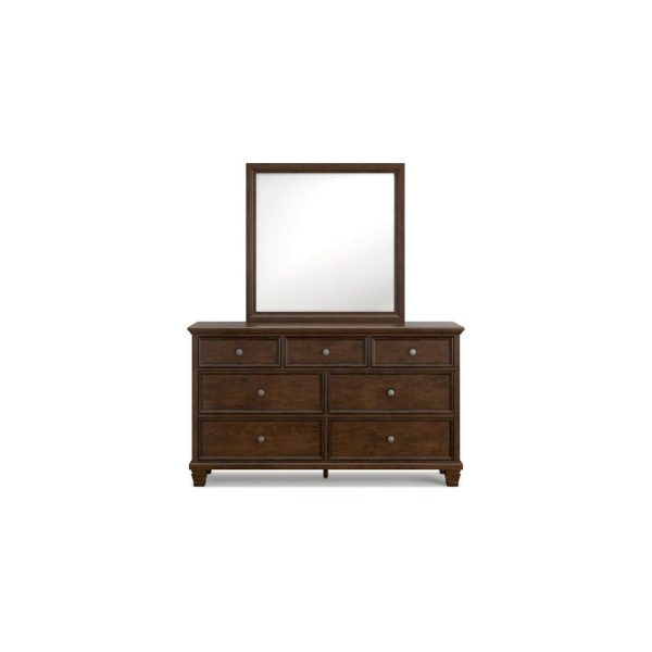 Transitional 7-Drawer Dresser With Mirror  |  Mirrored Dressers Bedroom Mirrored Dressers