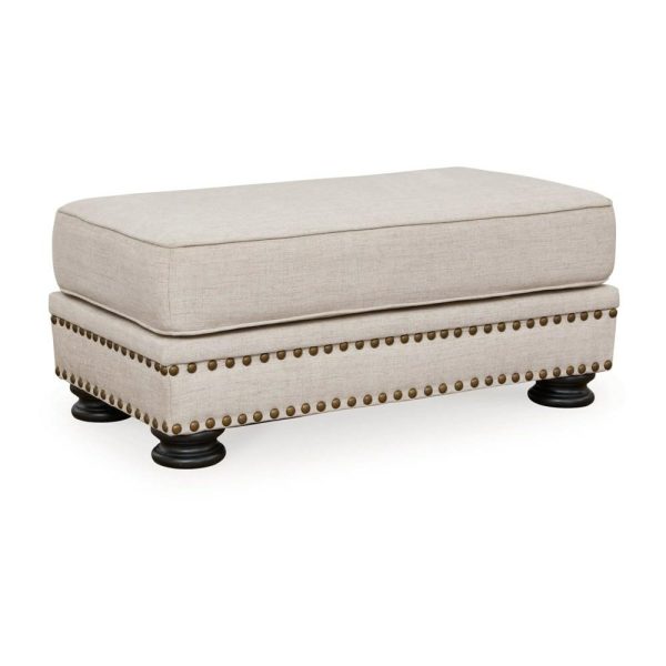 Transitional Accent Ottoman With Nail-Head Trim  |  Ottomans Living Room Ottomans