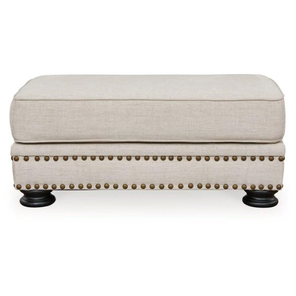 Transitional Accent Ottoman With Nail-Head Trim  |  Ottomans Living Room Ottomans