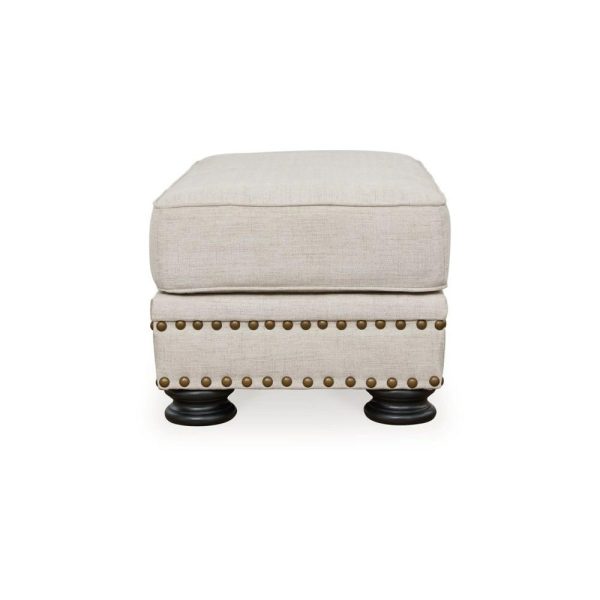 Transitional Accent Ottoman With Nail-Head Trim  |  Ottomans Living Room Ottomans