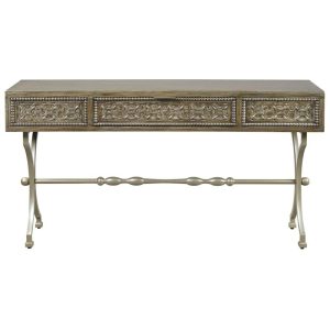 Transitional Console Sofa Table With Medallion Pattern  |  Sofa Tables Living Room Sofa Tables