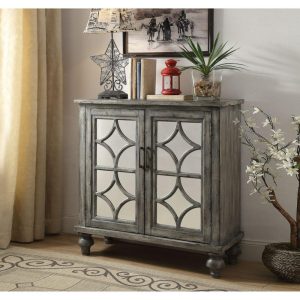 Transitional Console Table With Mirrored Doors  |  Accent Cabinets Accent Cabinets Accent Cabinets