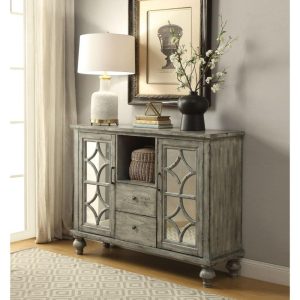 Transitional Console Table With Mirrored Doors  |  Accent Cabinets Accent Cabinets Accent Cabinets