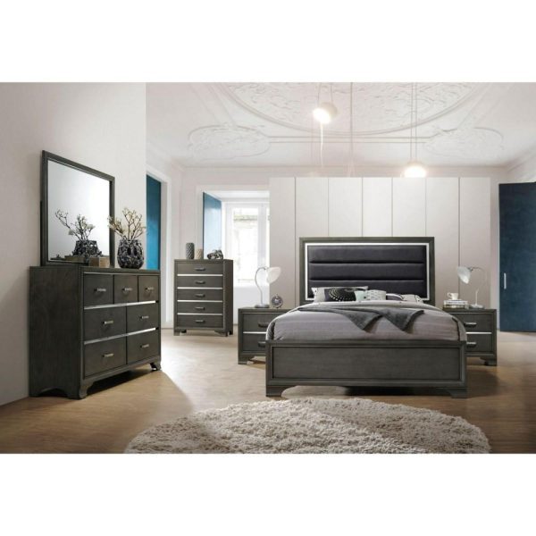 Transitional Dark Grey 5-Drawer Chest  |  Chest Of Drawers Bedroom Chest Of Drawers