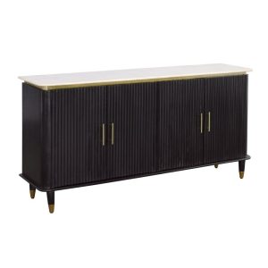 Transitional Mango Wood Four Door Credenza  |  Accent Cabinets Accent Cabinets Accent Cabinets