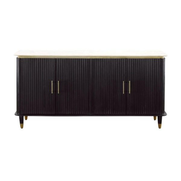 Transitional Mango Wood Four Door Credenza  |  Accent Cabinets Accent Cabinets Accent Cabinets