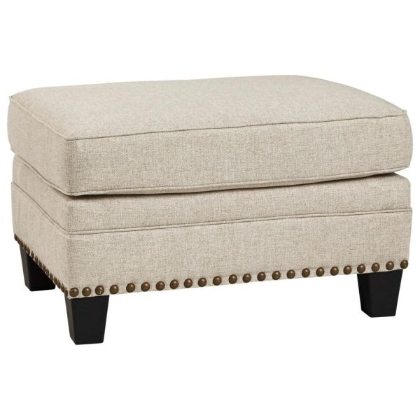 Transitional Ottoman With Nailhead Trim  |  Ottomans Living Room Ottomans