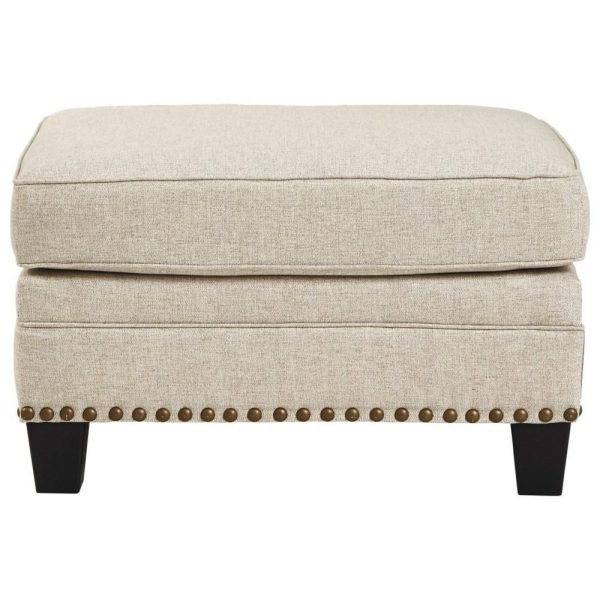 Transitional Ottoman With Nailhead Trim  |  Ottomans Living Room Ottomans