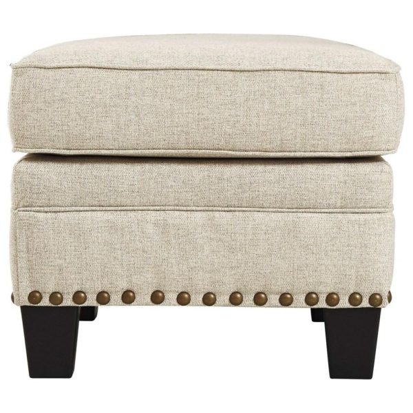 Transitional Ottoman With Nailhead Trim  |  Ottomans Living Room Ottomans