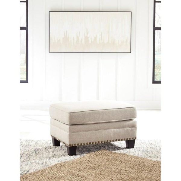 Transitional Ottoman With Nailhead Trim  |  Ottomans Living Room Ottomans