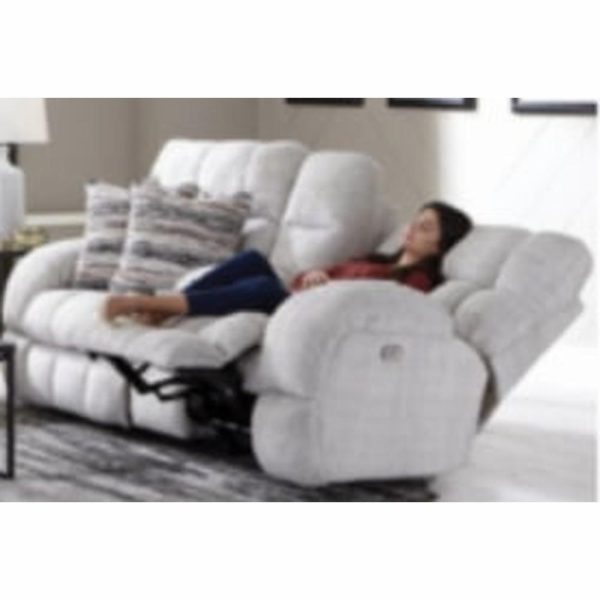 Transitional Power Lay Flat Reclining Loveseat With Console And Cupholders  |  Reclining Loveseats Living Room Reclining Loveseats