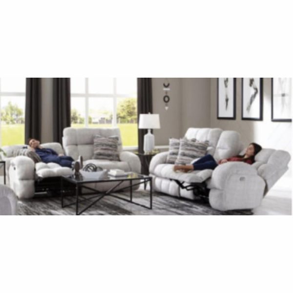 Transitional Power Lay Flat Reclining Loveseat With Console And Cupholders  |  Reclining Loveseats Living Room Reclining Loveseats