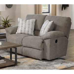 Transitional Power Reclining Loveseat  |  Reclining Loveseats Living Room Pewter