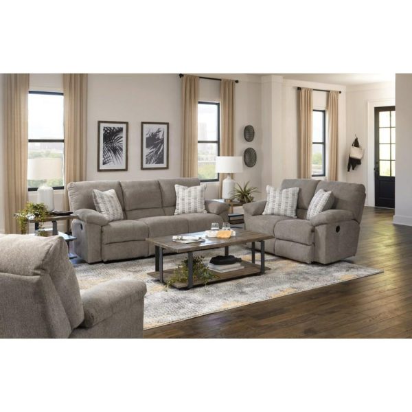 Transitional Power Reclining Loveseat  |  Reclining Loveseats Living Room Pewter