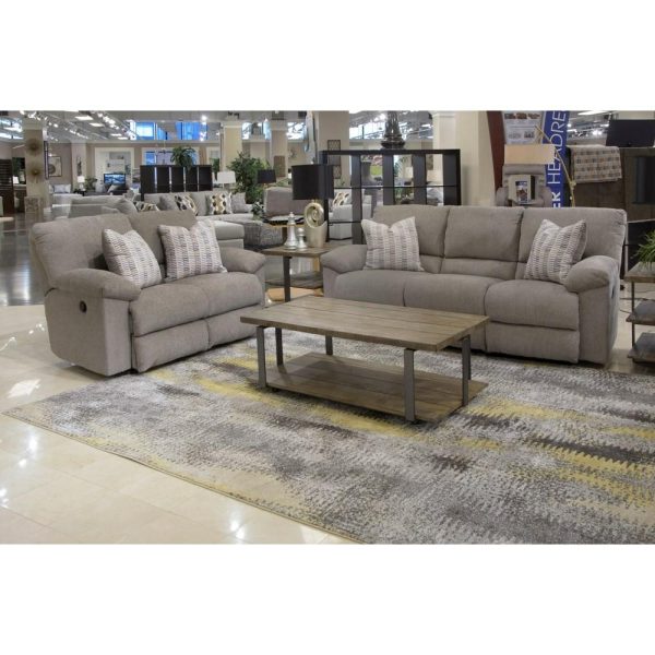 Transitional Power Reclining Loveseat  |  Reclining Loveseats Living Room Pewter