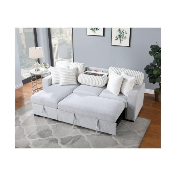 Transitional Reversible Chaise With Storage And 2 Pillows  |  Chaises Chaises Chaises