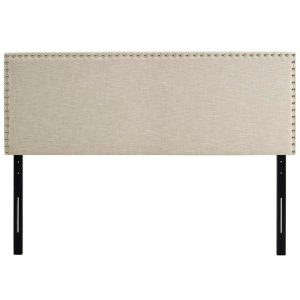 Transitional Upholstered Queen Headboard With Nailheads  |  Headboards Bedroom Headboards