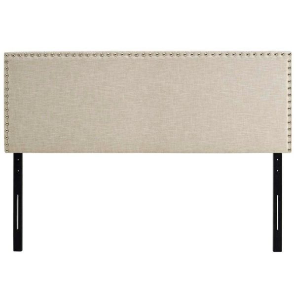 Transitional Upholstered Queen Headboard With Nailheads  |  Headboards Bedroom Headboards