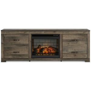 Trinell Rustic 72″ Tv Stand With Electric Fireplace  |  Tv Stands Living Room Tv Stands