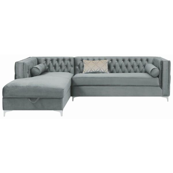 Tufted Sectional With Storage Chaise  |  Sectional Sofas Living Room Sectional Sofas