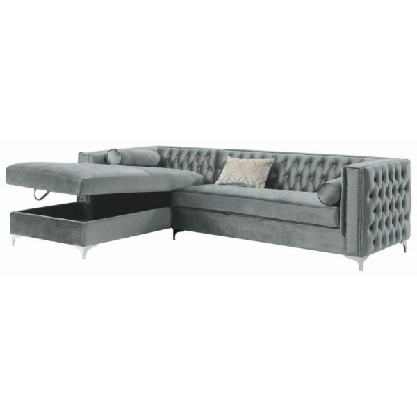 Tufted Sectional With Storage Chaise  |  Sectional Sofas Living Room Sectional Sofas