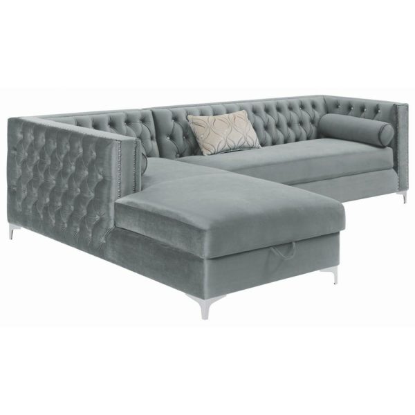 Tufted Sectional With Storage Chaise  |  Sectional Sofas Living Room Sectional Sofas