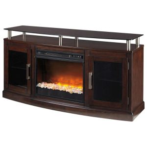 Tv Stand With Fireplace Insert & Floating Black Tempered Glass Top  |  Tv Stands Living Room Tv Stands