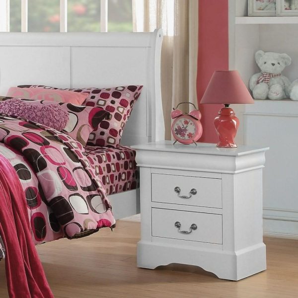 Two Drawer Transitional Nightstand  |  Nightstands Bedroom Nightstands