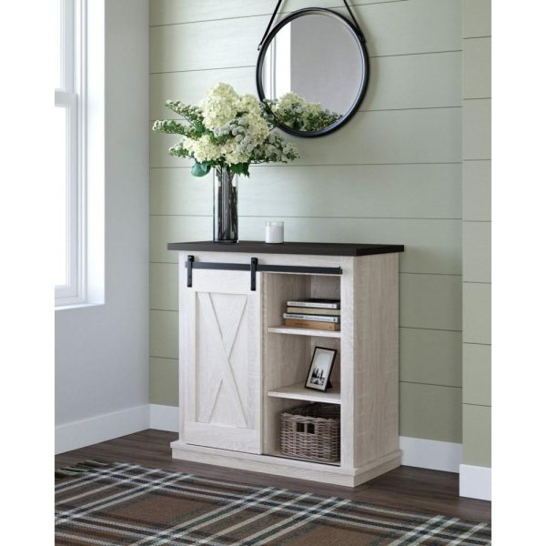 Two-Tone Accent Cabinet With Sliding Barn Door  |  Accent Cabinets Accent Cabinets Accent Cabinets