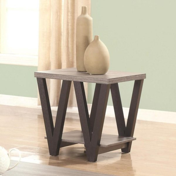 Two-Tone Angled Leg End Table  |  End & Side Tables End & Side Tables End & Side Tables