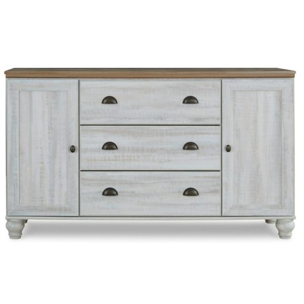 Two-Tone Farmhouse Dresser With 2 Doors And 3 Drawers  |  Dressers Bedroom Dressers